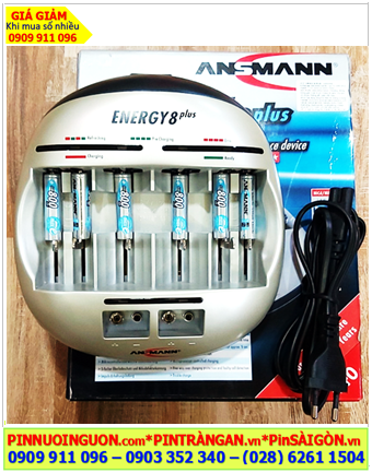 Ansman Energy 8Plus _Bộ sạc 6 viên pin AAA, Kèm sẳn 6 Pin sạc Ansman MaxE AAA800mAh - 1.2v Mignon chính hãng